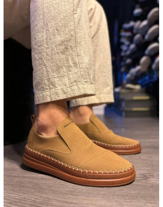 Knack Bağcıksız Mevsimlik Süet Ayakkabı 019 Taba