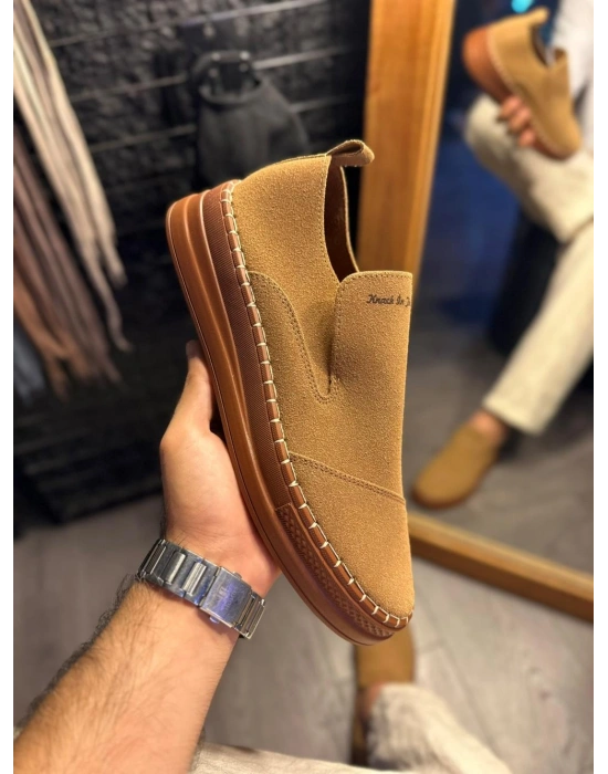 Knack Bağcıksız Mevsimlik Süet Ayakkabı 019 Taba