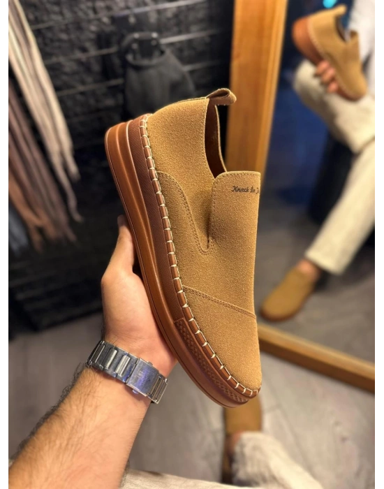 Knack Bağcıksız Mevsimlik Süet Ayakkabı 019 Taba