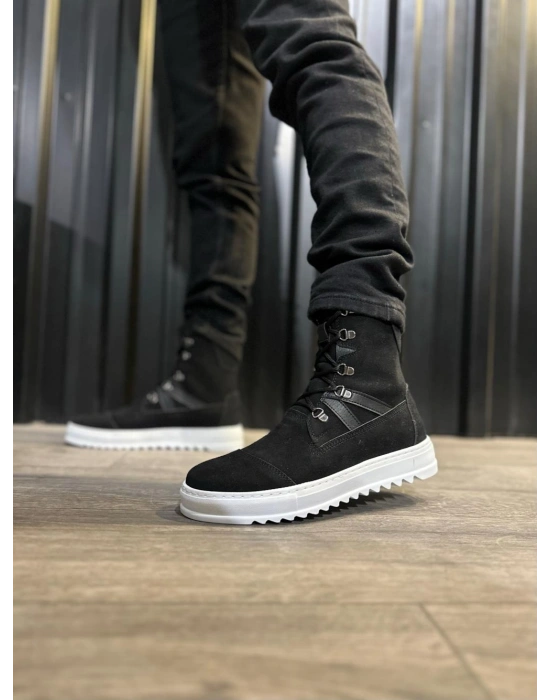 Knack Erkek Spor Bot B12 Siyah Süet (Beyaz Taban)