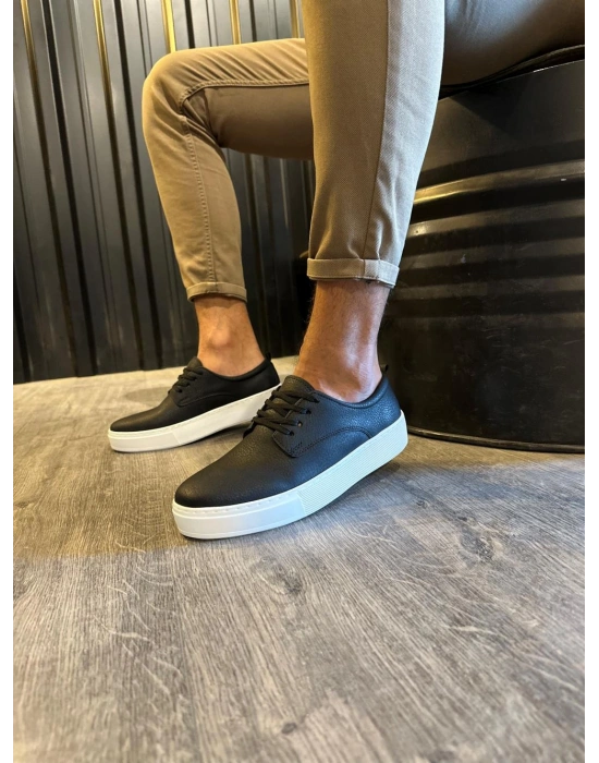 Knack Günlük Ayakkabı 077 Siyah (Beyaz Taban)