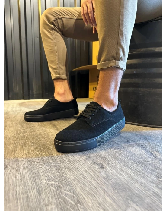 Knack 077 Siyah Süet (siyah Taban) Erkek Günlük Ayakkabı