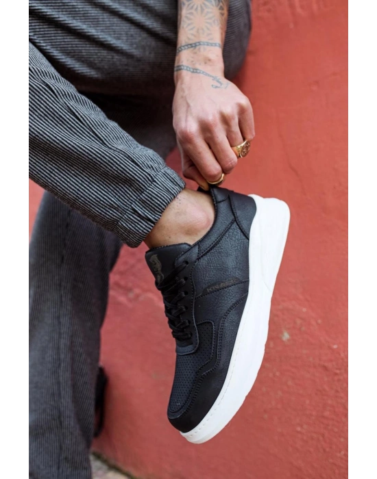 Knack Günlük Ayakkabı 707 Siyah (Beyaz Taban)