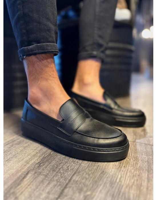 Knack Günlük Klasik Ayakkabı 400 Siyah (Siyah Taban)