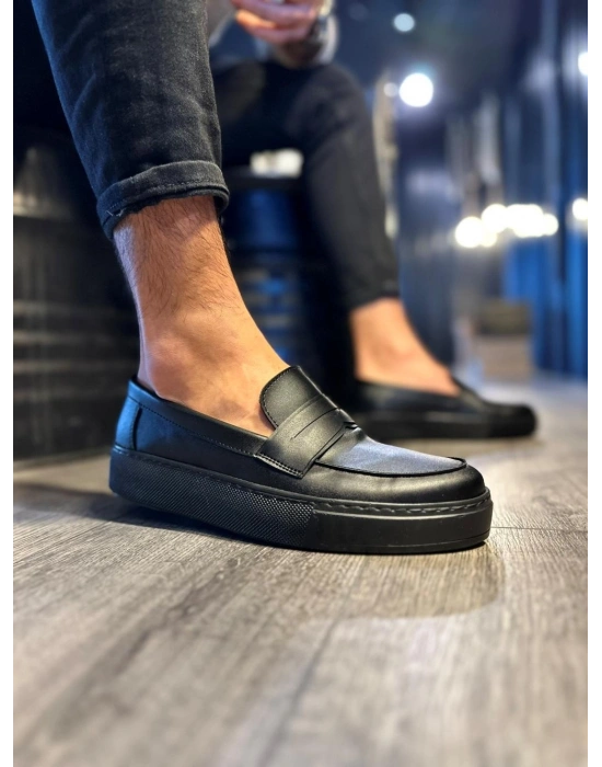 Knack Günlük Klasik Ayakkabı 400 Siyah (Siyah Taban)