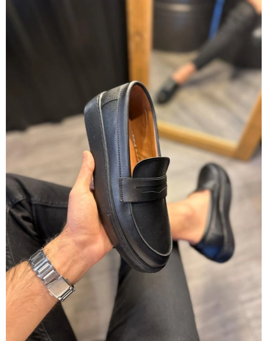 Knack Günlük Klasik Ayakkabı 400 Siyah (Siyah Taban)