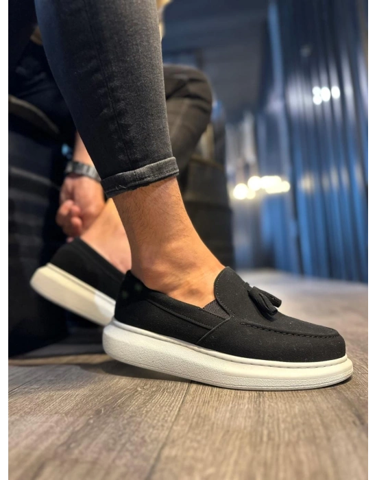 Knack Günlük Spor 818 Siyah Süet (beyaz Taban) Erkek Klasik Ayakkabı