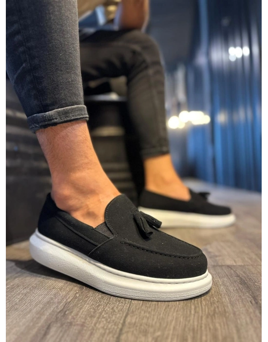 Knack Günlük Spor Klasik Ayakkabı 818 Siyah Süet (Beyaz Taban)