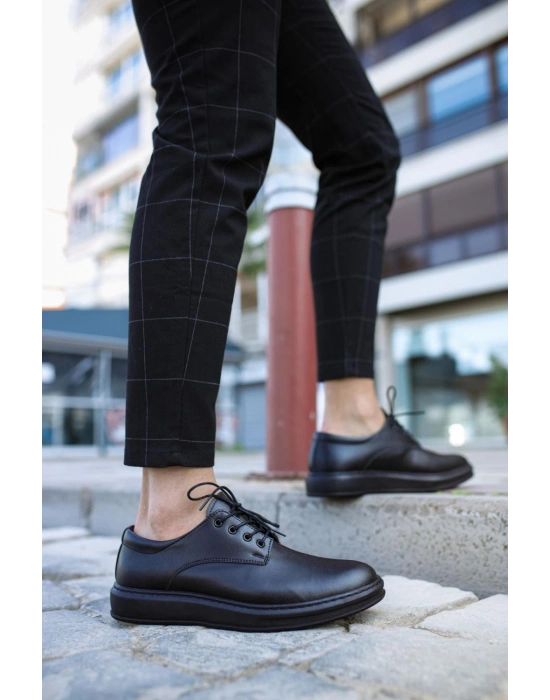 Knack Klasik Erkek Ayakkabı 001 Siyah (Siyah Taban)