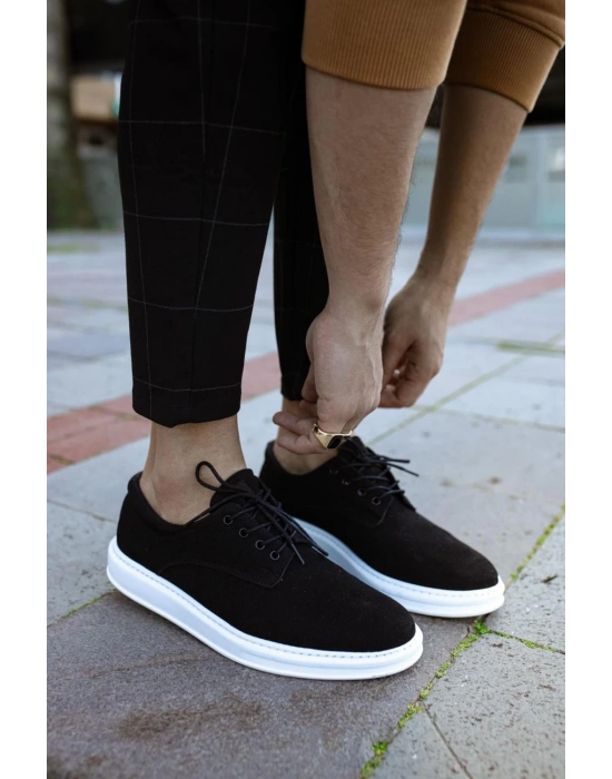 Knack Klasik Erkek Ayakkabı 001 Siyah Süet (beyaz Taban) Erkek Klasik Ayakkabı