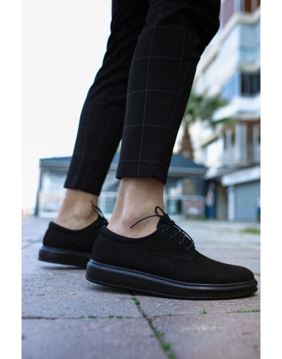 Knack Klasik Erkek Ayakkabı 001 Siyah Süet (siyah Taban) Erkek Klasik Ayakkabı