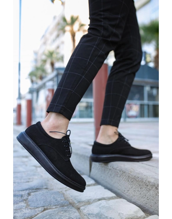 Knack Klasik Erkek Ayakkabı 001 Siyah Süet (siyah Taban) Erkek Klasik Ayakkabı