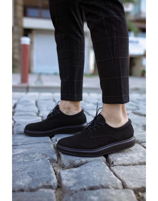Knack Klasik Erkek Ayakkabı 001 Siyah Süet (siyah Taban) Erkek Klasik Ayakkabı
