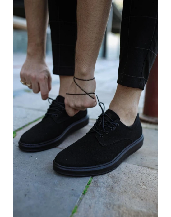 Knack Klasik Erkek Ayakkabı 001 Siyah Süet (siyah Taban) Erkek Klasik Ayakkabı