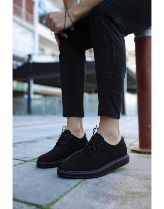 Knack Klasik Erkek Ayakkabı 001 Siyah Süet (siyah Taban) Erkek Klasik Ayakkabı