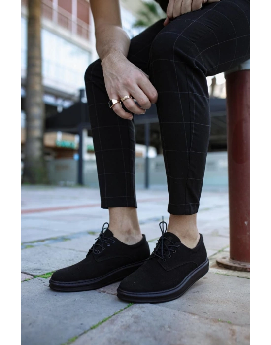 Knack Klasik Erkek Ayakkabı 001 Siyah Süet (siyah Taban) Erkek Klasik Ayakkabı