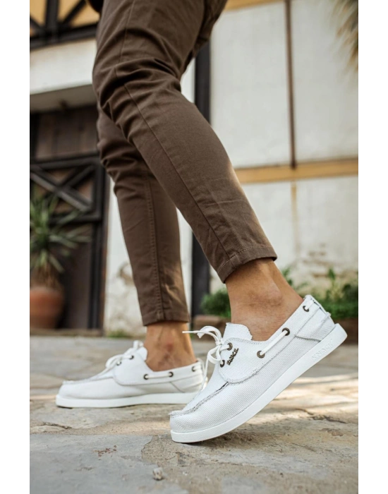 Knack Mevsimlik Keten Ayakkabı 008 Beyaz