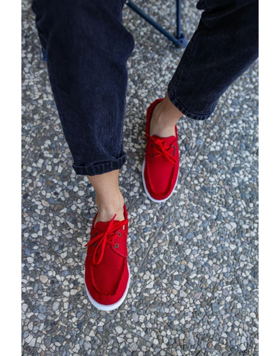 Knack Mevsimlik Keten Ayakkabı 008 Kırmızı