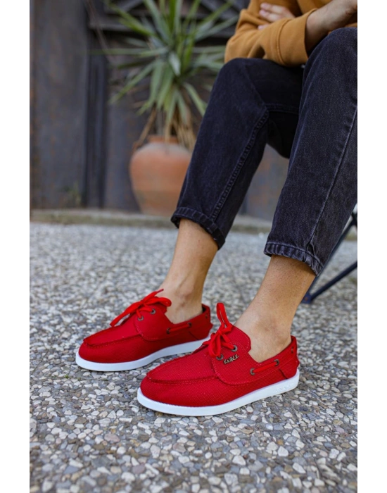 Knack Mevsimlik Keten Ayakkabı 008 Kırmızı