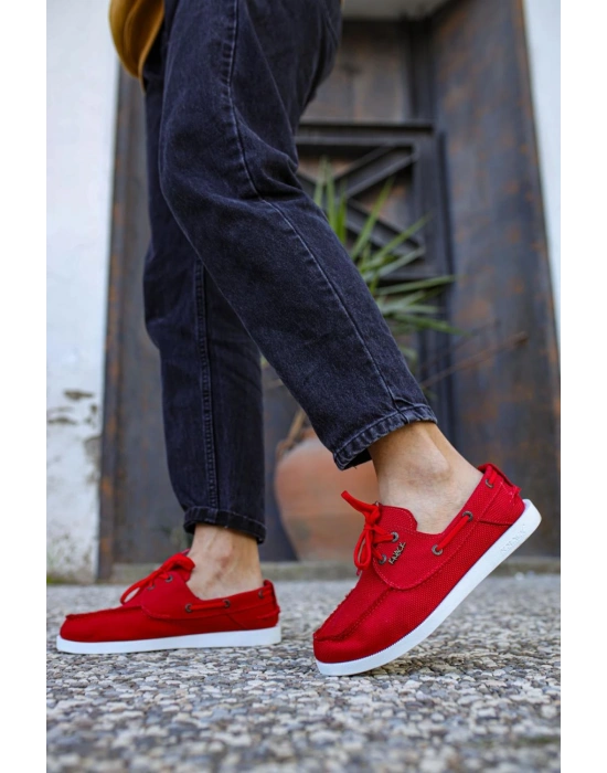 Knack Mevsimlik Keten Ayakkabı 008 Kırmızı