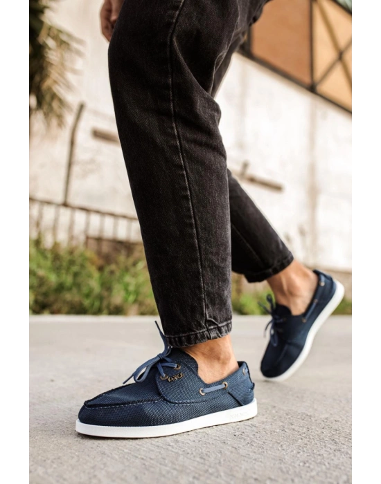 Knack Mevsimlik Keten Ayakkabı 008 Mavi