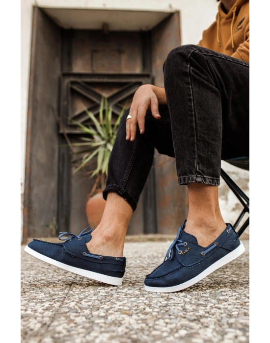 Knack Mevsimlik Keten Ayakkabı 008 Mavi