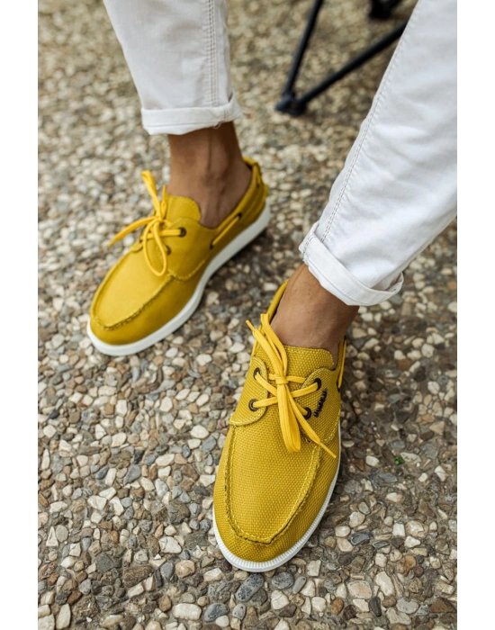 Knack Mevsimlik Keten Ayakkabı 008 Sarı