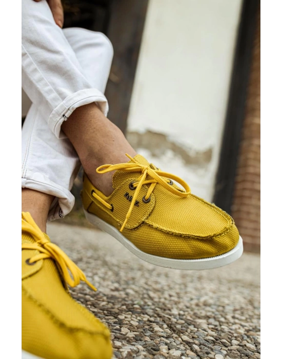 Knack Mevsimlik Keten Ayakkabı 008 Sarı Erkek Günlük Ayakkabı