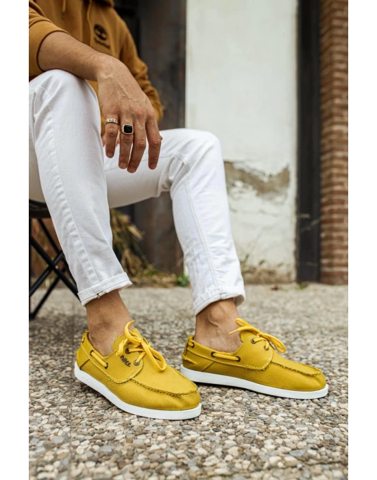 Knack Mevsimlik Keten Ayakkabı 008 Sarı Erkek Günlük Ayakkabı