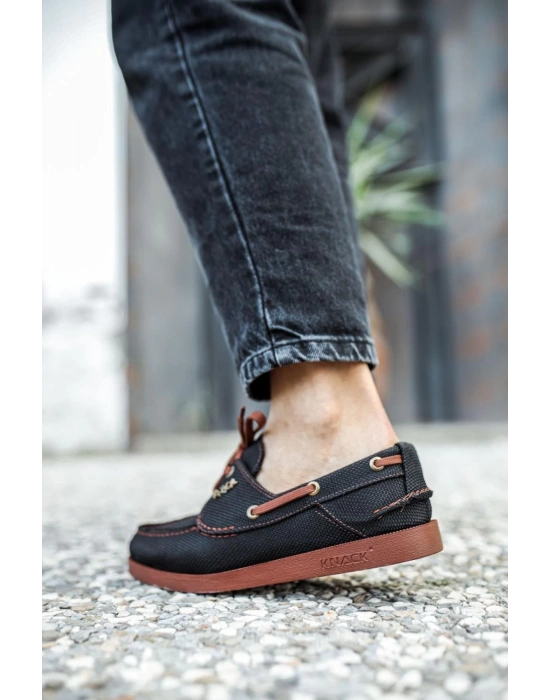 Knack Mevsimlik Keten Ayakkabı 008 Siyah (taba Taban) Kadın Günlük Ayakkabı