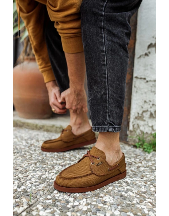 Knack Mevsimlik Keten Ayakkabı 008 Taba Erkek Günlük Ayakkabı