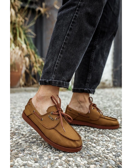 Knack Mevsimlik Keten Ayakkabı 008 Taba Erkek Günlük Ayakkabı