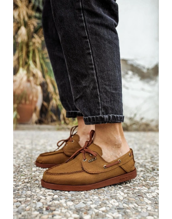 Knack Mevsimlik Keten Ayakkabı 008 Taba Erkek Günlük Ayakkabı