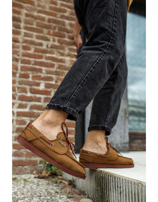 Knack Mevsimlik Keten Ayakkabı 008 Taba Erkek Günlük Ayakkabı
