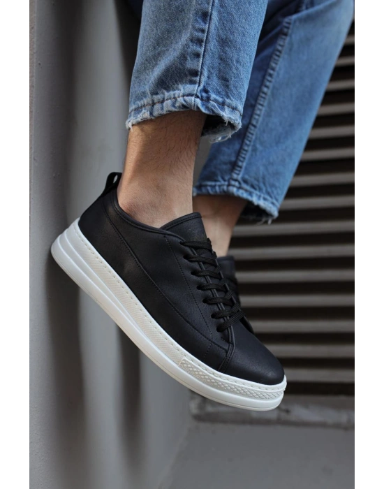 Knack Sneakers Ayakkabı 010 Siyah (Beyaz Taban)