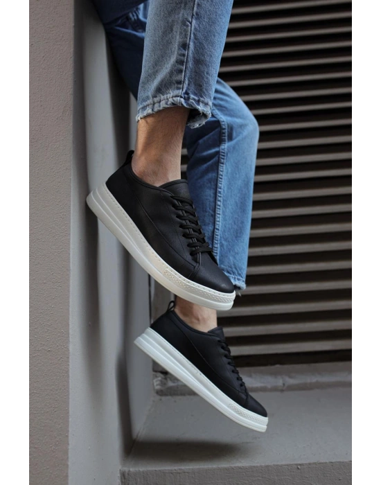 Knack Sneakers Ayakkabı 010 Siyah (Beyaz Taban)