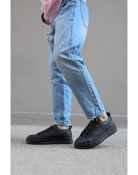 Knack Sneakers Ayakkabı 010 Siyah (Siyah Taban)