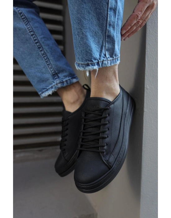 Knack Sneakers Ayakkabı 010 Siyah (Siyah Taban)