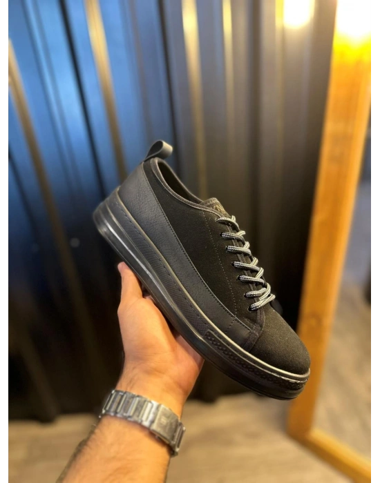 Knack Sneakers Ayakkabı 010 Siyah Süet (Siyah Taban)