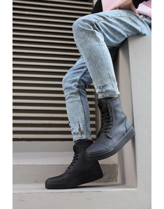 Knack Spor Bot 022 Siyah (Siyah Taban)