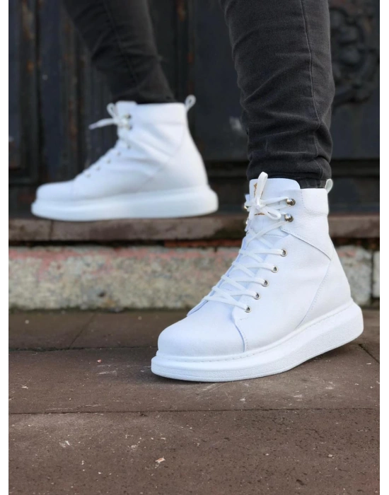 Knack Yüksek Taban Ayakkabı B-080 Beyaz Erkek Bot
