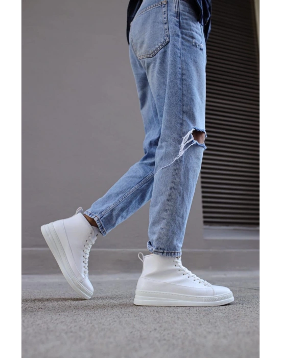 Knack Yüksek Taban Ayakkabı C-030 Beyaz Erkek Bot