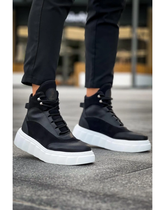 Knack Yüksek Taban 104 Siyah (beyaz Taban) Erkek Bot