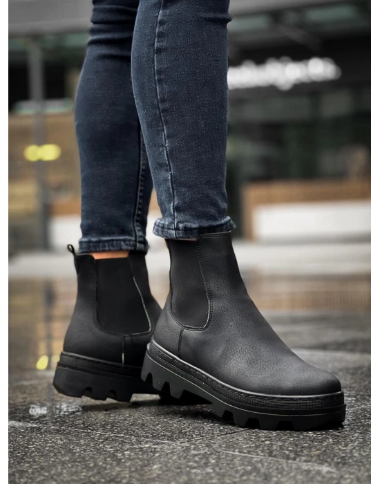 Knack Yüksek Taban Chelsea 113 Siyah (siyah Taban) Erkek Bot