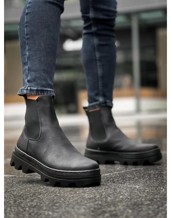 Knack Yüksek Taban Chelsea 113 Siyah (siyah Taban) Erkek Bot