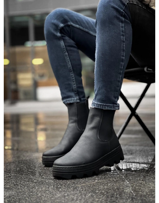 Knack Yüksek Taban Chelsea 113 Siyah (siyah Taban) Erkek Bot