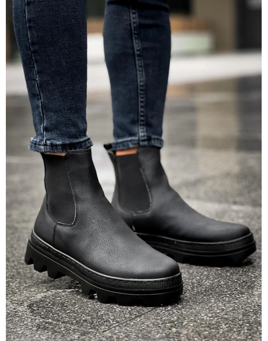 Knack Yüksek Taban Chelsea 113 Siyah (siyah Taban) Erkek Bot