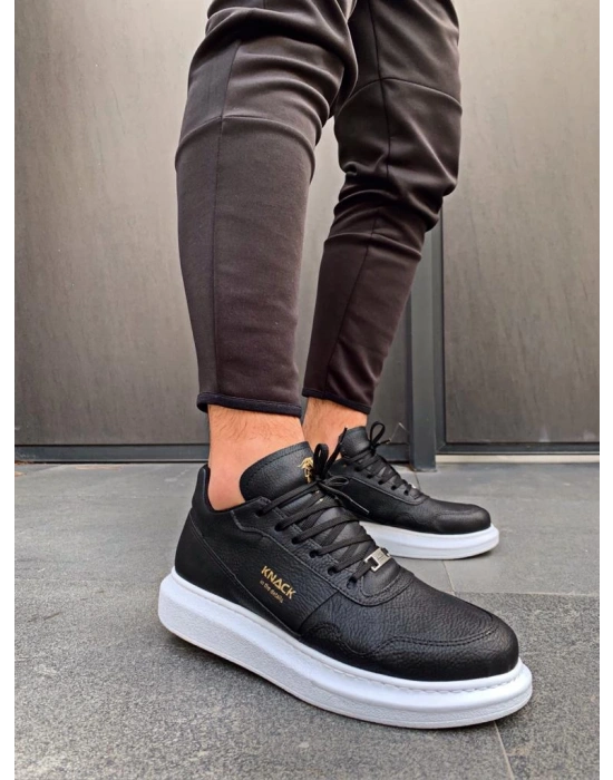 Knack Yüksek Taban 040 Siyah (beyaz Taban) Erkek Günlük Ayakkabı