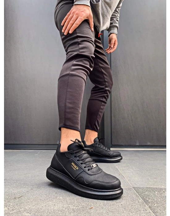 Knack Yüksek Taban Günlük Ayakkabı 040 Siyah (Siyah Taban)