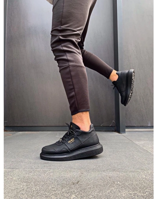 Knack Yüksek Taban Günlük Ayakkabı 040 Siyah (Siyah Taban)